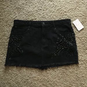 NWT FREE PEOPLE BLACK MINISKIRT